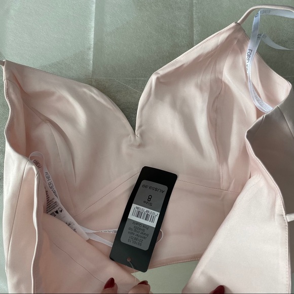 NWT Satin Blush Pink Bralet Crop Top Bra Small - Picture 12 of 14